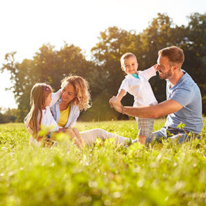 Famille au printemps