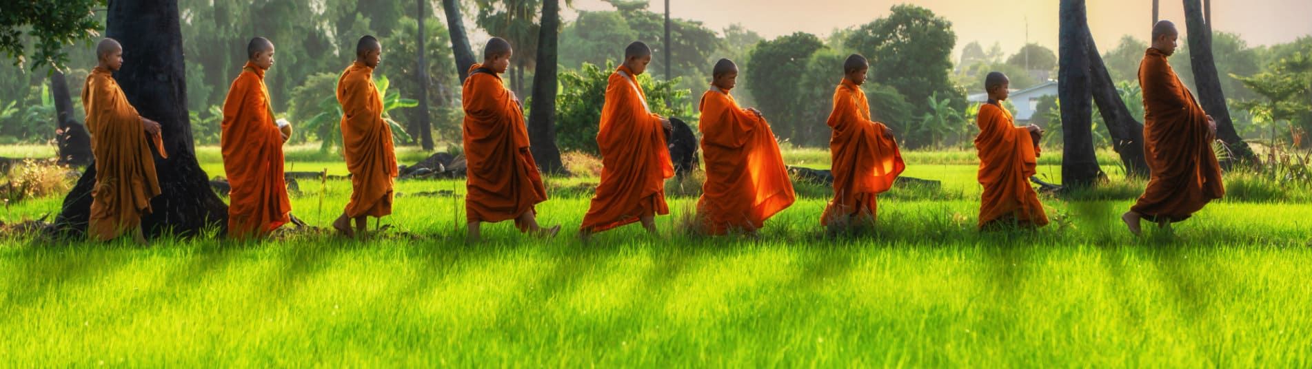 Moines bouddhistes en Thaïlande